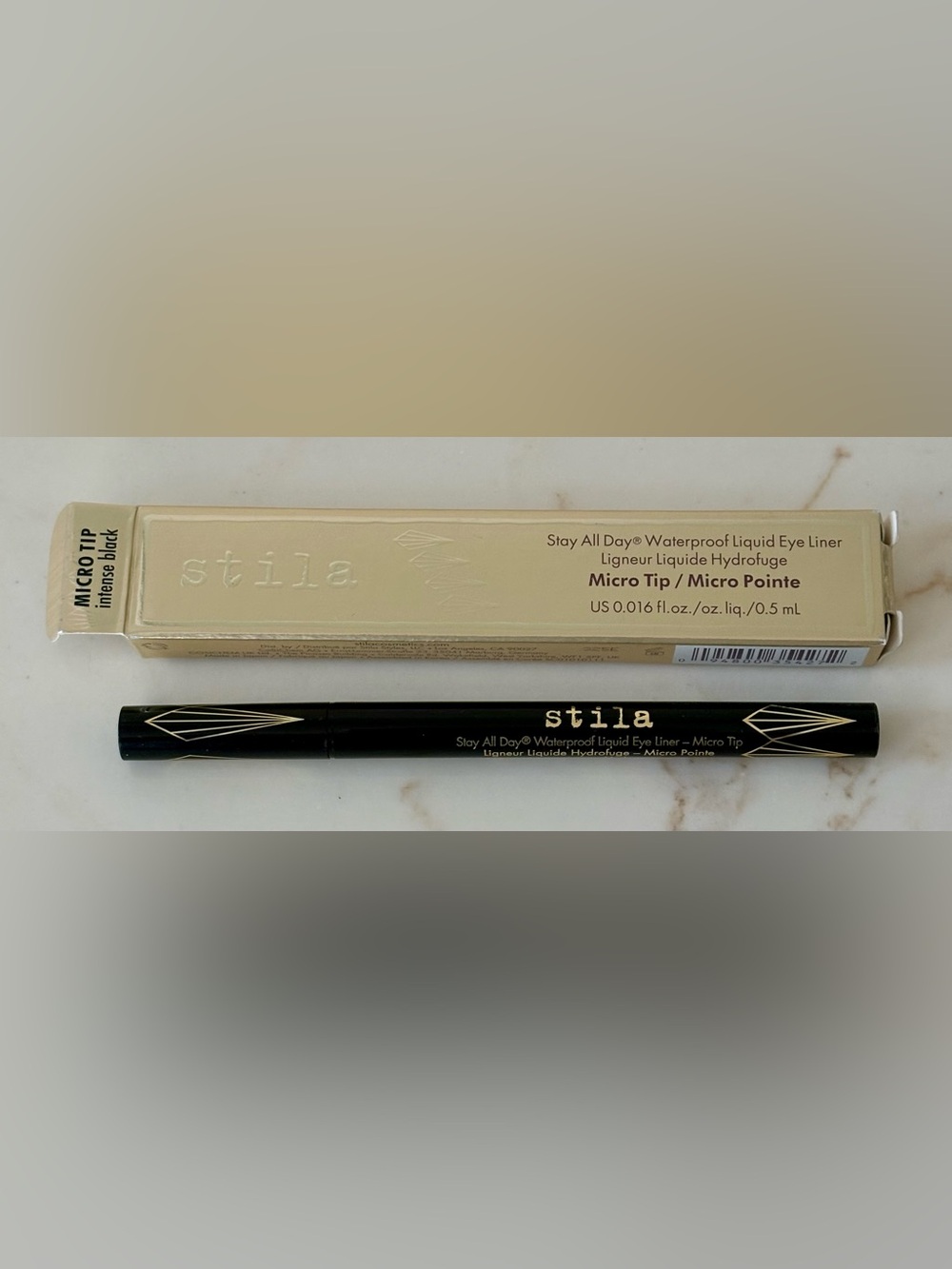 Stila Stay All Day Waterproof Liquid Eye Liner, Micro Tip, Intense Black - NIB
